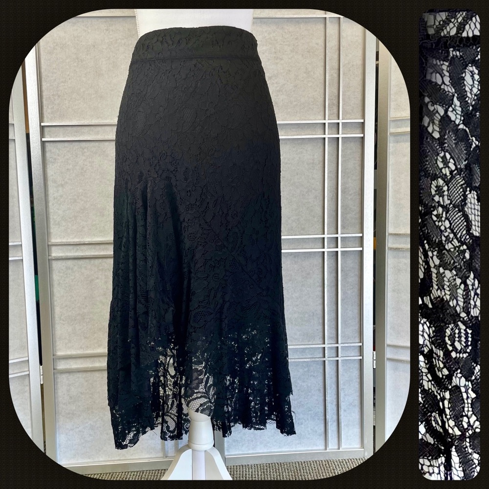 Who What Wear Sexy Black Lace Hi/Low Skirt, Sz 16